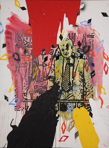 W-İcim-Parcalaniyor-No45-Gazeteci-Tuncay-Ozkan2.-Tual-Uzeri-Karisik-Teknik-180x134-cm-2009.